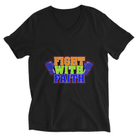 Fight with Faith Unisex Short Sleeve V-Neck T-Shirt
